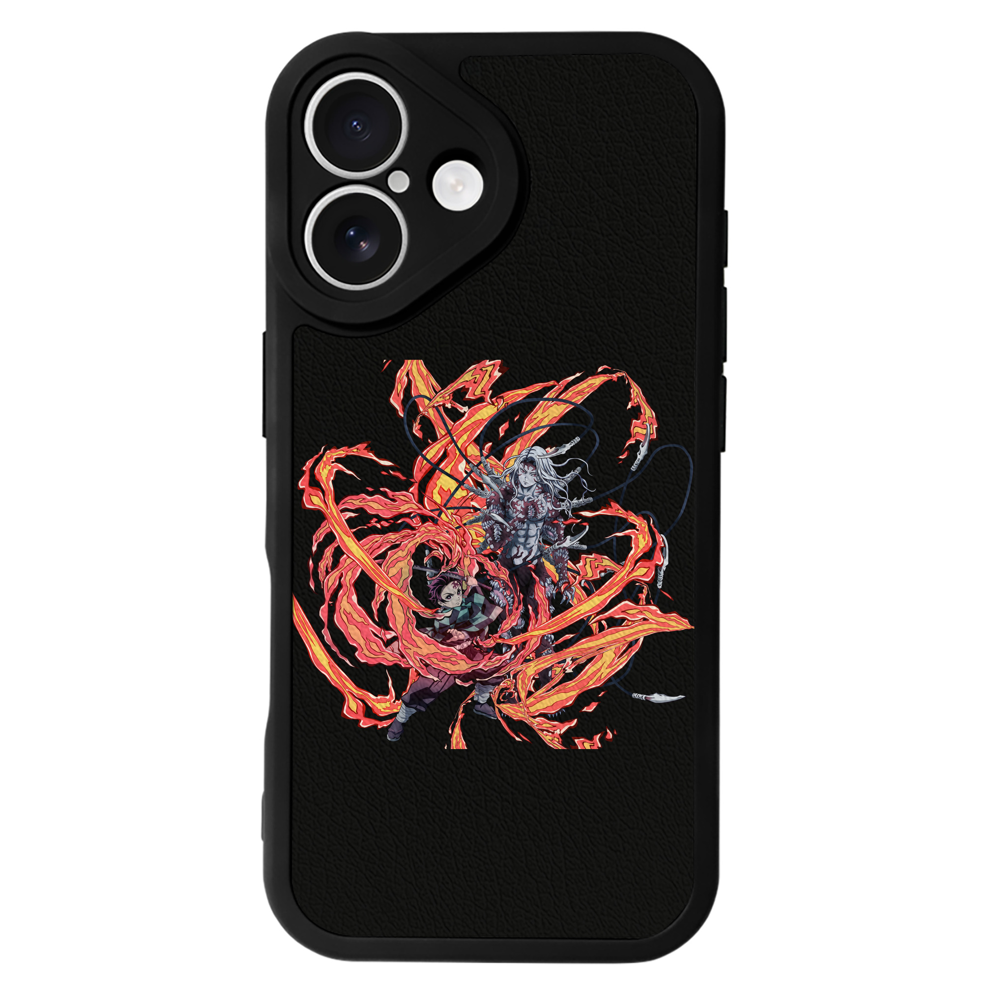 （画像用） 鬼滅の刃 竈門 炭治郎／かまど たんじろう Kamado Tanjirou 【iPhone 16シリーズ対応】シリコンスマホケース（レザー調） 材質：シリコン